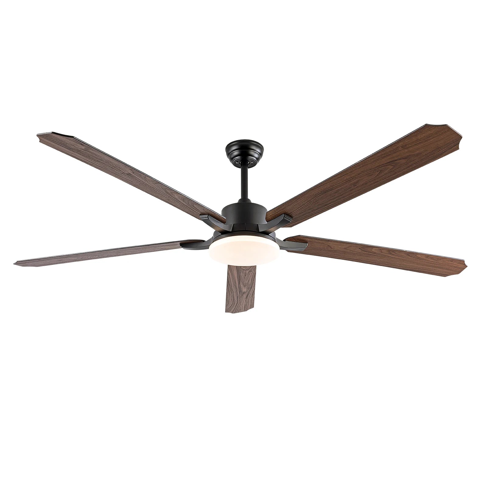 Modern LED 72 inch Ceiling Fan with Wood Blades Remote Control 6 Speed Settings and Quiet Motor Industrial Style Ceiling Fan