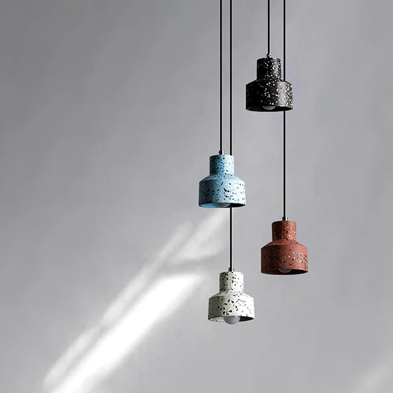 4 Colors Cement LED Pendant Lamp Beside Bedroom Stair Balcony Living Room Nordic Modern Hanging Light Fixtures Hanglamp