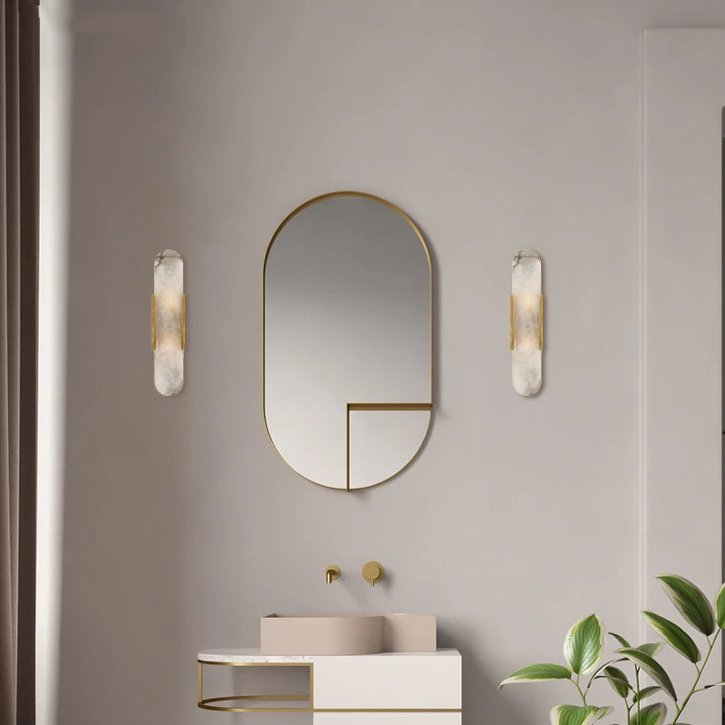 Nordic Modern Copper Wall Lamp Sconce Beside Marble Lampshade Home Indoor Lighting LED Stair Light Wandlamp Luminaria