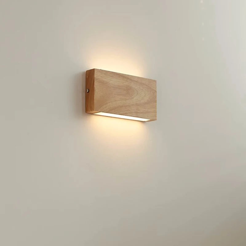 Japanese-Style Wall Lights Staircase Solid Wood Wall Lamps Bedroom Study Living Room Background Wall Decorative Lighting Fixture