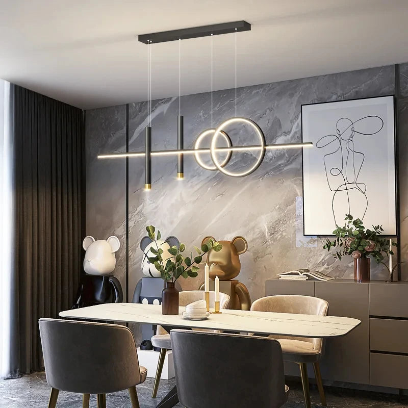 Modern Dining Room Pendant Lamp Nordic LED Ceiling Chandelier Light Luxury Minimalist Restaurant Tables Bar Counter Hanging Lamp