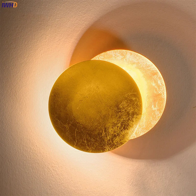 Moon Eclipse Nordic Modern LED Wall Lamp Beside Bedroom Living Room Stair Light Home Indoor Decor Wandlamp Applique Murale