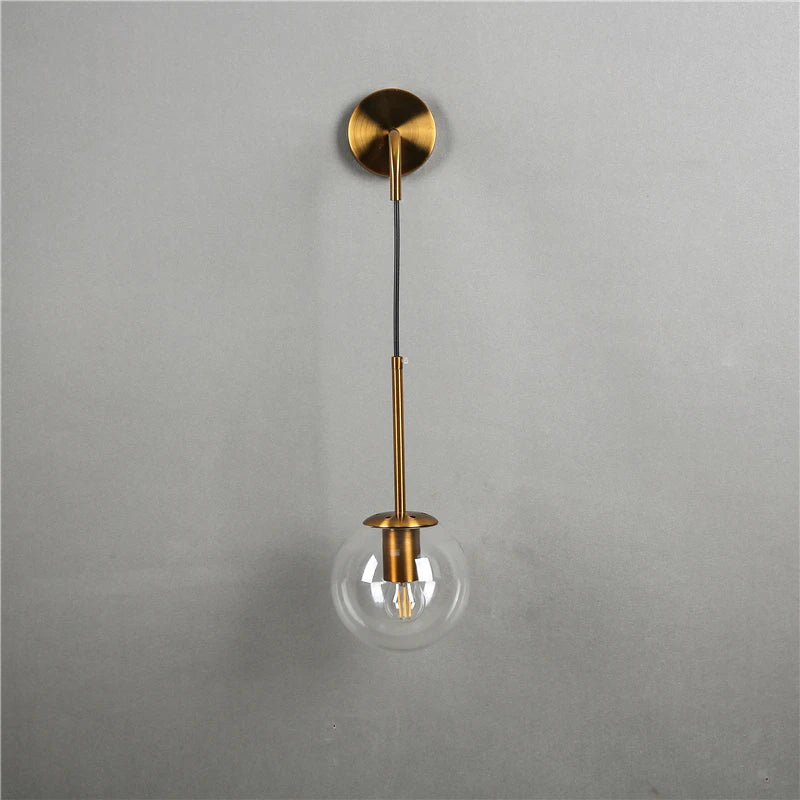 Nordic Modern Glass Ball Wall Lamps Retro Simple Bedside Living Room Decoration Lights Corridor Staircase LED Lighting Fixtures