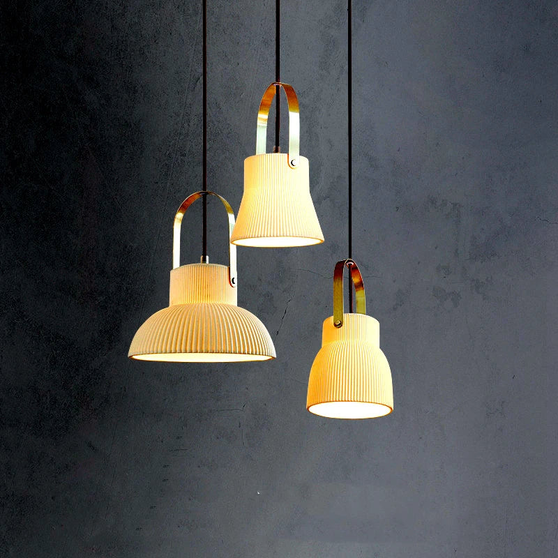 Japanese Style Ceramic LED Pendant Lights Fixtures Bedroom Dinning Living Room Beside Lamp Nordic Modern Hanging Light