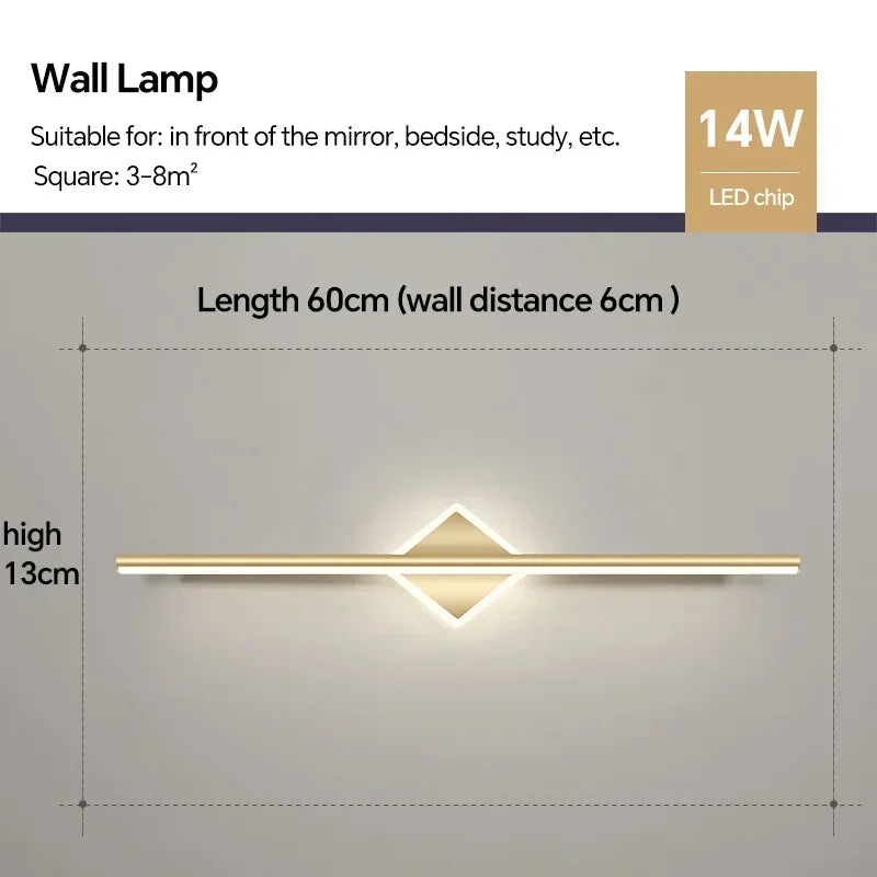 Modern LED Wall Lamp Bathroom Mirror Lights for Living Room Bedroom Makeup Lamp Decor Bath Wall Sconce Luster Fixtures Lighting