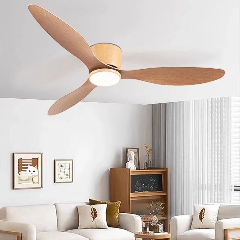 Nordic 52 Inch Ceiling Fan Lights LED Ceiling Fan Lamp Bedroom Restaurant Home Decor Low Floor Nordic Electric Fan Ceiling Lamp