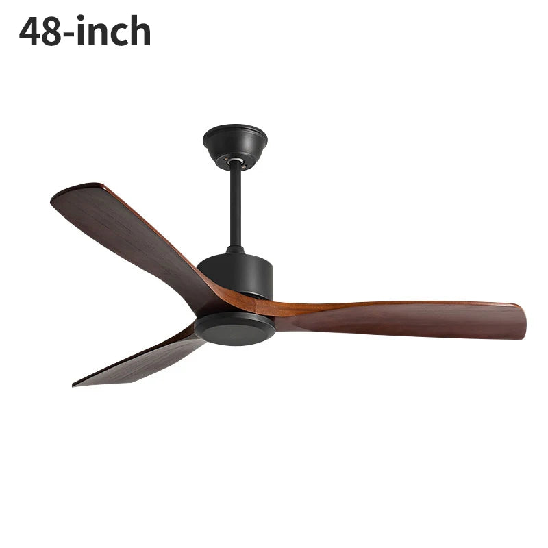 52 Inch Nordic Low floor Solid Wood Ceiling Fan Light Room Decor Fan Light Bedroom Dining Living Room Electric Fan Chandelier