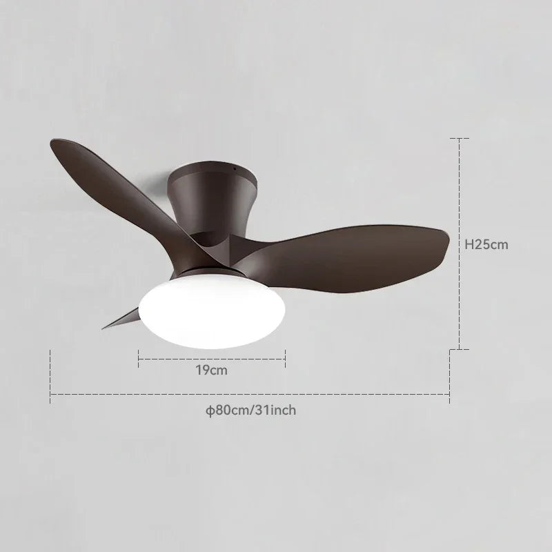 90-240V 32 inch Nordic Ceiling Fan Lamp Bedroom Simple Ceiling Fan Lamp Study Ultra-thin Electric Fan Lamp Frequency Conversion