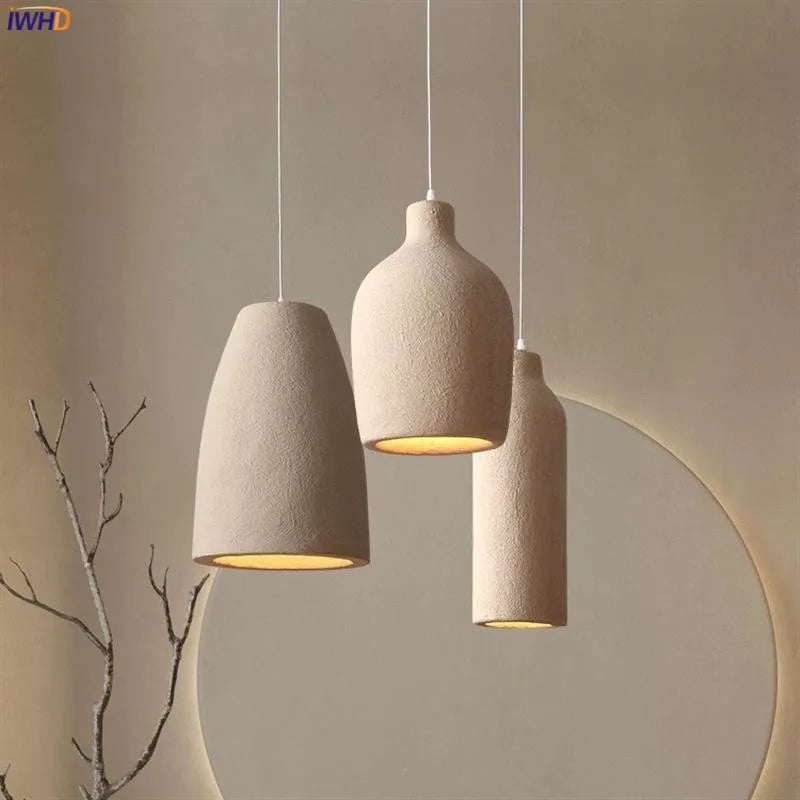 Japanese Wabi-Sabi Style LED Pendant Lights Fixtures Restaurant Bar Bedroom Living Room Nordic Vintage Hanging Lamp