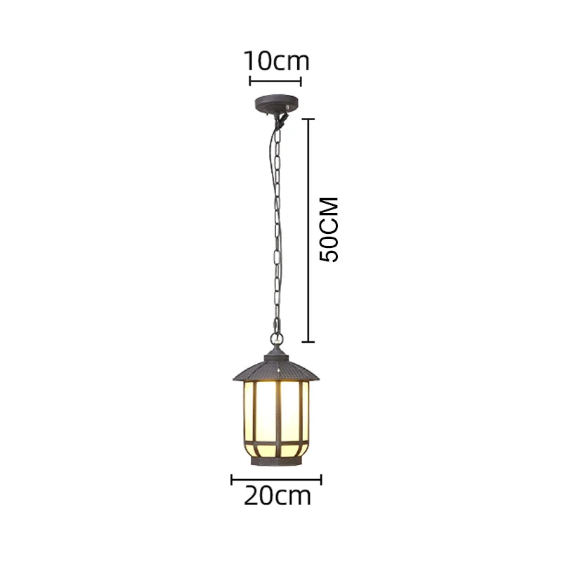 Outdoor European Style Minimalist Waterproof Balcony, Garden Pavilion Light, Courtyard Corridor Entrance Outdoor Pendant Light