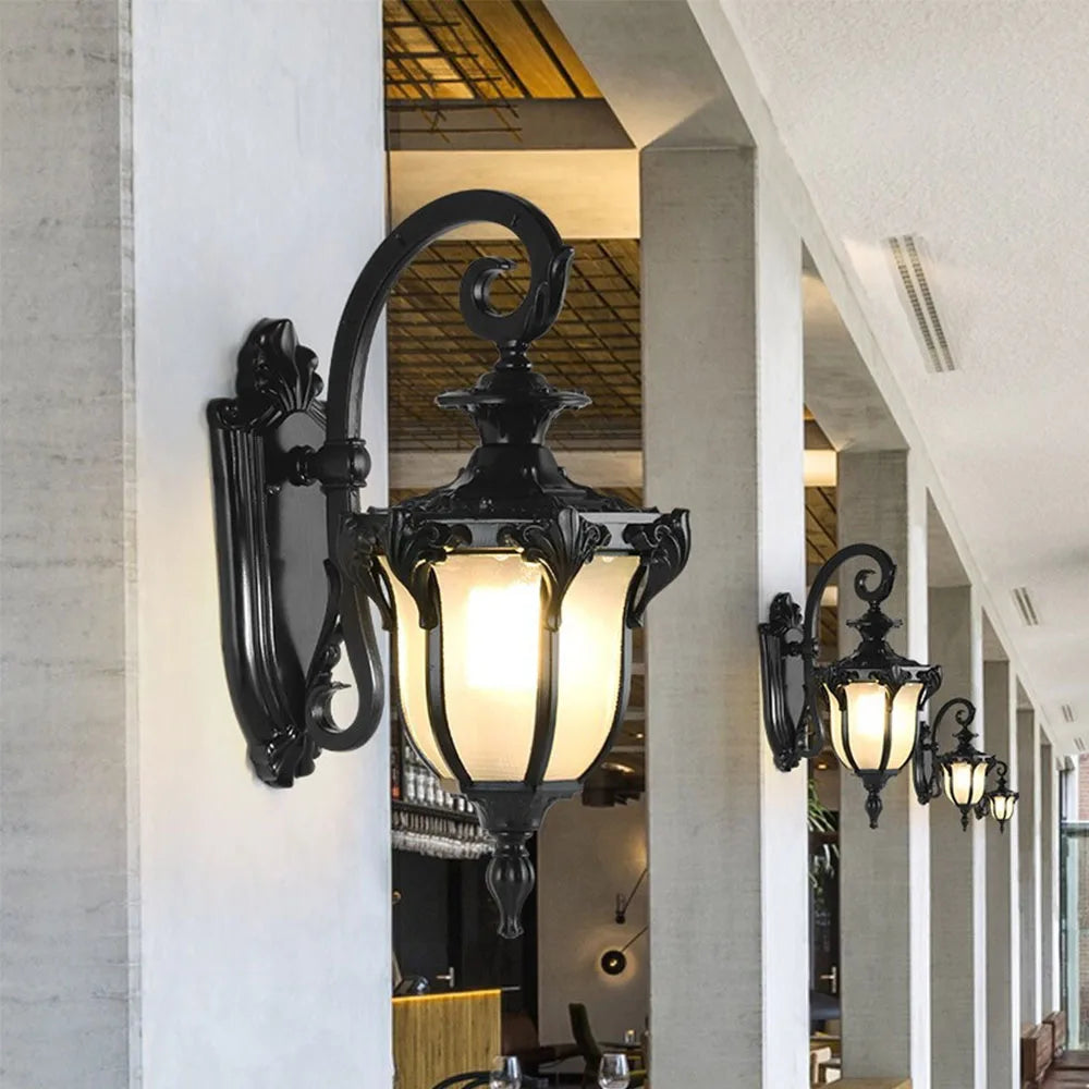 Retro Outdoor Wall Light Favorable Europe Villa Corridor Sconce Lamp Black Waterproof Exterior Garden Doorway Lighting