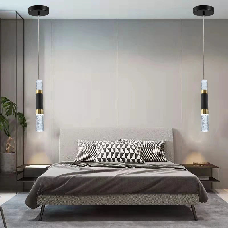 Fumi  Black Modern Pendant Lights, Integrated LED  Bubble Acrylic Pendant lamp, Illuminated Ceiling Pendant Lights Over The Kitc