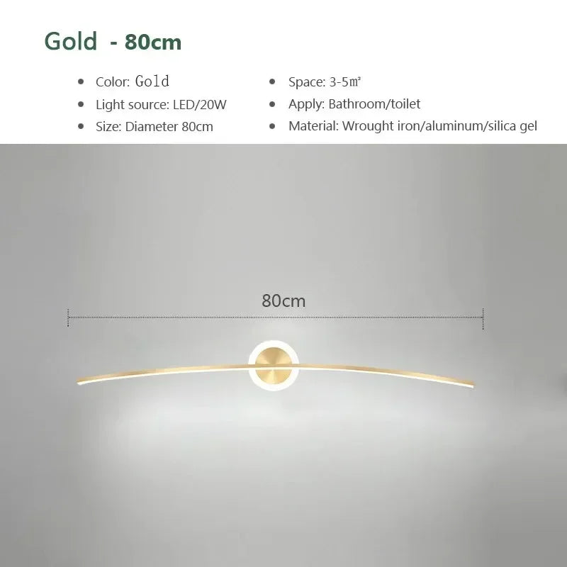 Led Bathroom Light Modern Mirror Wall Lamp For Home Bedroom Bedside Background Wall Mount Light Minimalist Wall Lamps Decoration