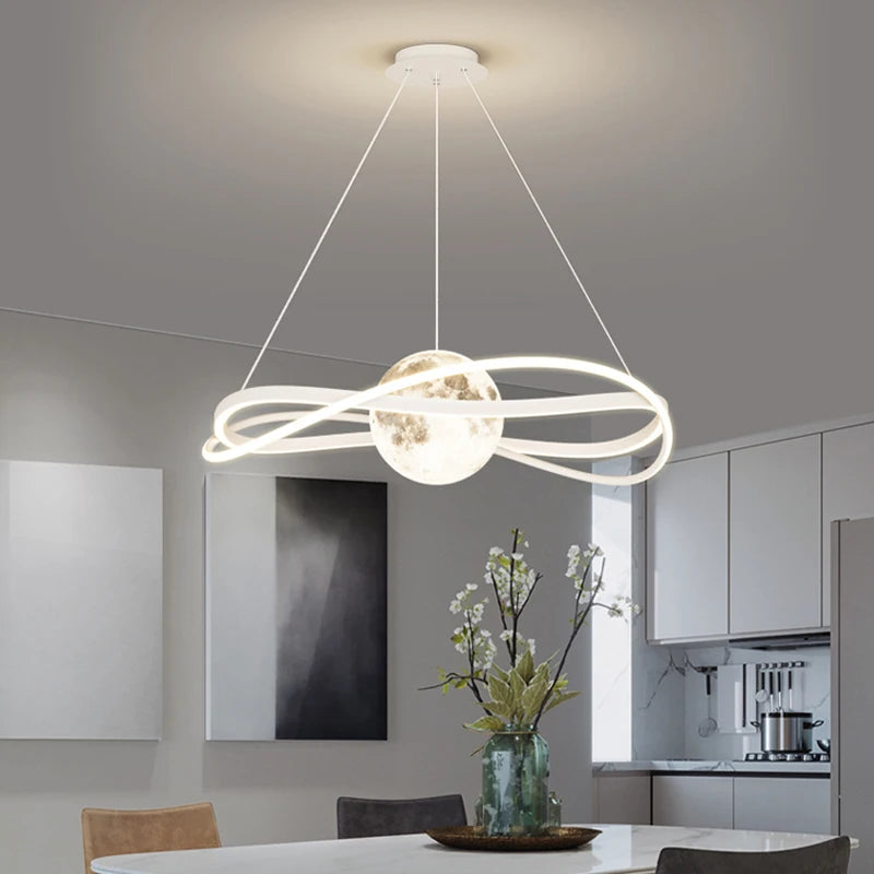 Minimalist Light Luxury Living Room Pendant Lights Post-modern Simple Restaurant Light Bedroom Full Spectrum Smart Chandelier