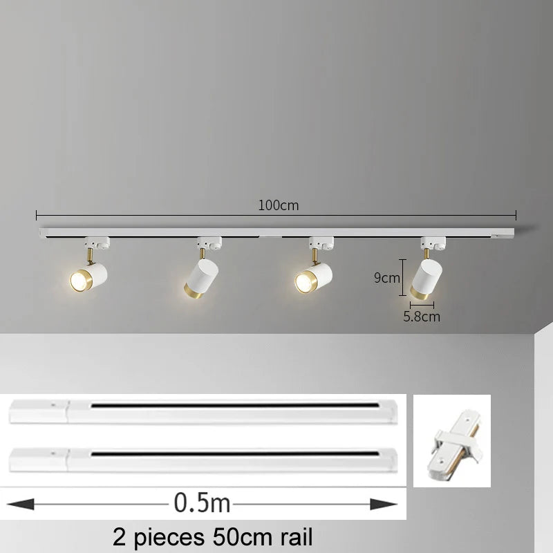 Led Ceiling Spotlight GU10 Multi Angle Adjustable Ceiling Lamp Bedroom Living Room Bar Store Decoration Track Lighting Rail Lamp