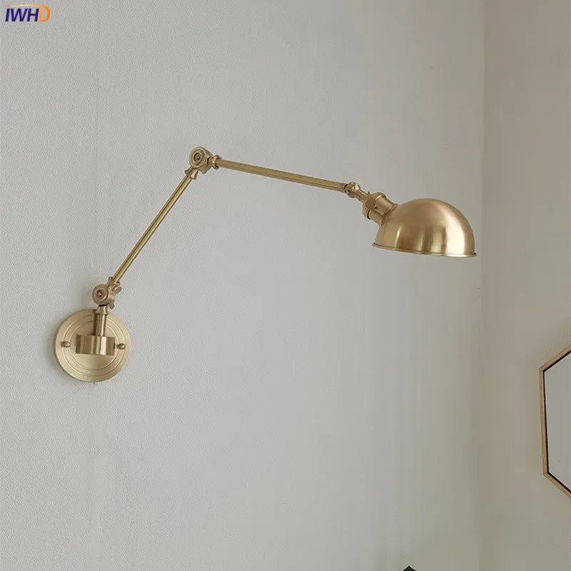 Nordic Modern Copper Wall Lamp Sconce Pull Chain Switch Home Indoor Lighting Bedroom Bathroom Mirror Stair Light Lamparas