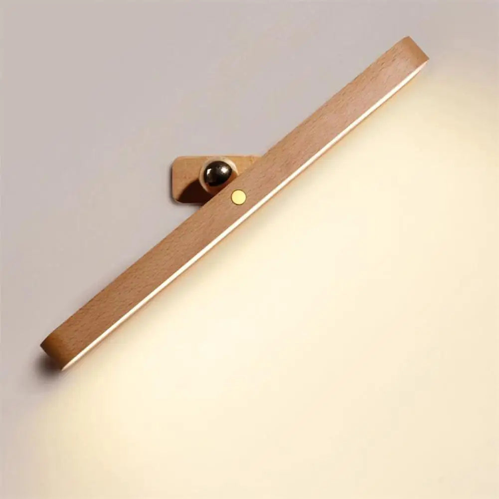 Mirror Light Wooden LED Night Light Mirror Front Fill Light for Makeup Rechargeable Magnetic Wall Lamp Bedroom Bedside Lamp