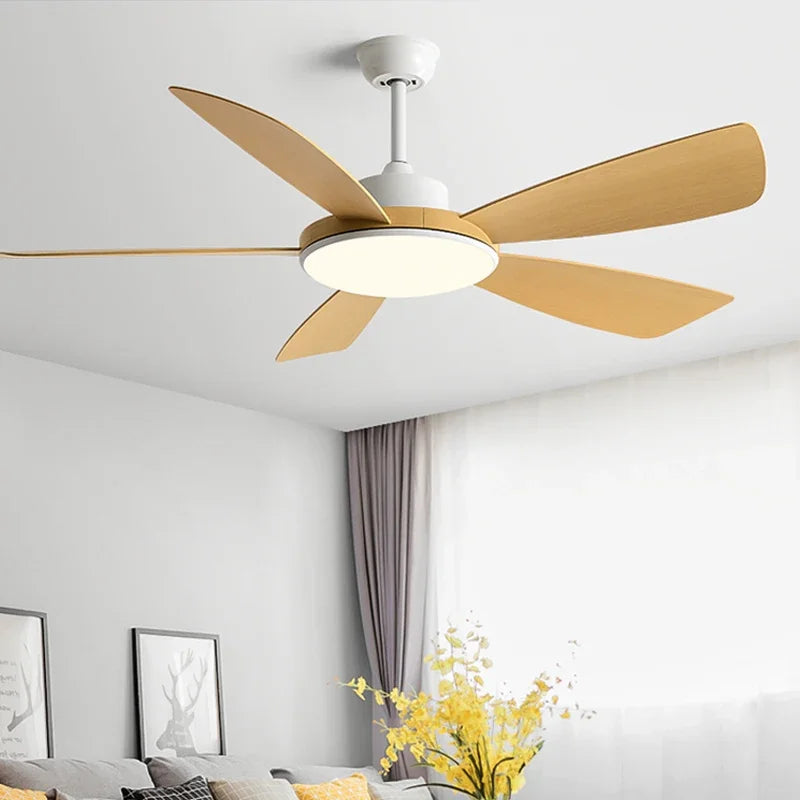 56 Inch Restaurant Fan with 60W LED Llights 5 Blade DC motor Ceiling fan Support Remote Control 110V 220V