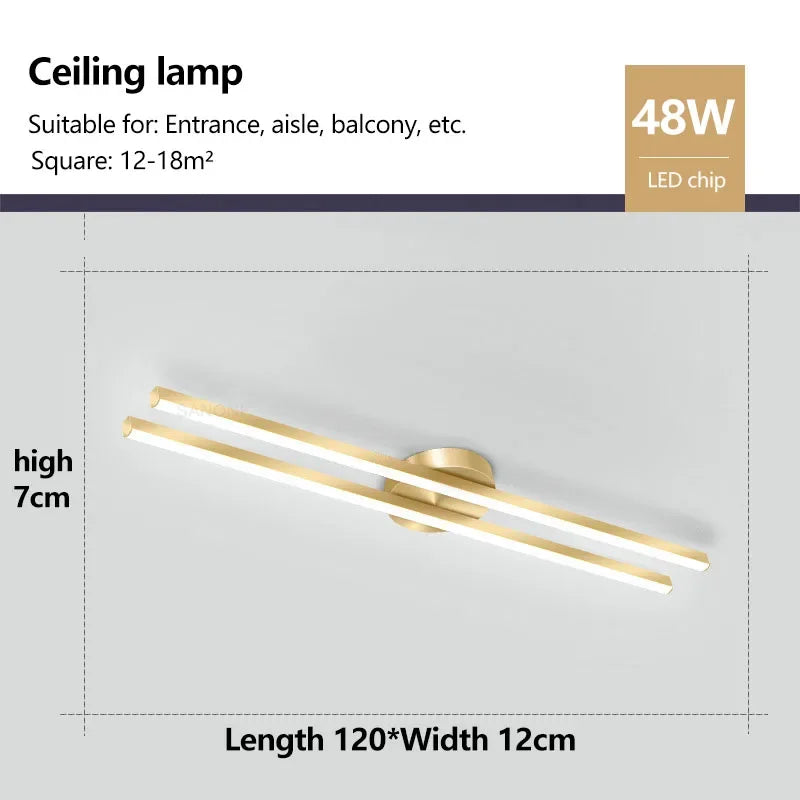 Modern LED Ceiling Light For Living Room Bedroom Entryway Corridor Ceiling Lamps Long Strip Indoor Decor Lighting Fixture Luster