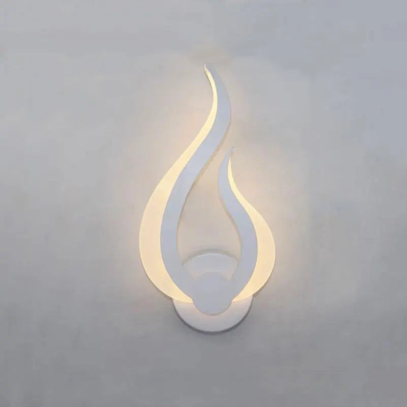 LED Light Modern Wall Lamp Acrylic Sconce 10W AC90-260V Flame Shape Indoor Bathroom Bedroom Living Room Hallway Art Decoration