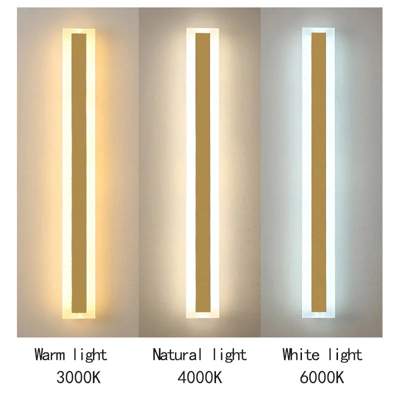 30CM to 240CM Outdoor  Ip65 Waterproof LED Long Light Courtyard Villa Garden Golden Eye Protection Wall Light Outdoor Decoration