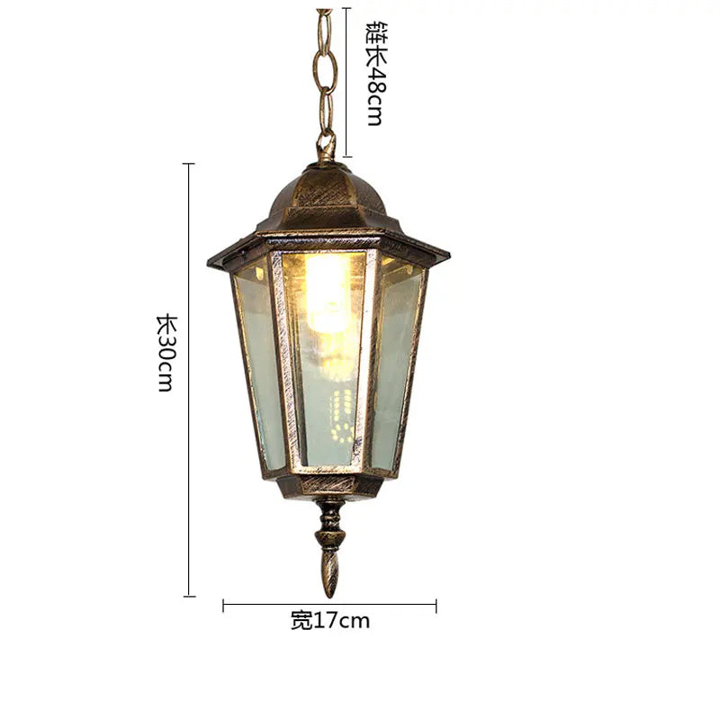 Outdoor Waterproof Chandeliers European Wall Lights Retro Garden Lights Villa Personality Creative Gazebo Corridor Hanging Lamps