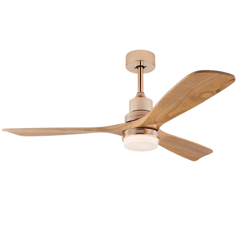 52 inch Wood Ceiling Fan with 3 Blade Remote Control Indoor Vintage for Patio Living Room Bedroom Office Ceiling Fan with Light