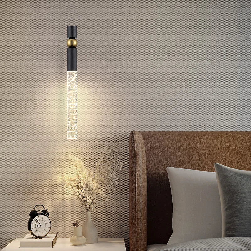 Modern Crystal Pendant Lights Bedside Hanging Light Home Decor Indoor Lighting For Kictchen Bedroom Living Room Pendant Lamp