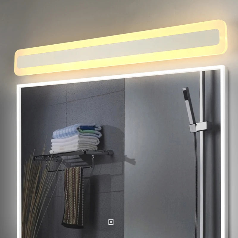 Longer LED Mirror Light  AC85-265V Modern Cosmetic Acrylic Wall lamp Bathroom Lighting Waterproof