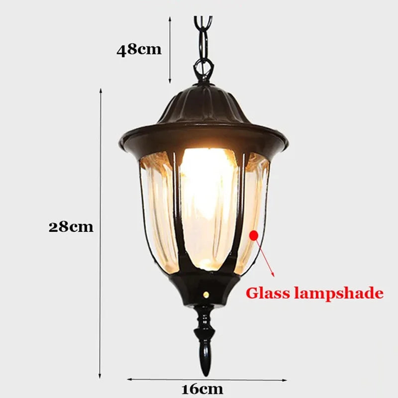 Outdoor Waterproof Lamps European Garden Pendant Light Gate Hallway Balcony Hanging Lamp Bar Cafe Restaurant Lighting Fixture