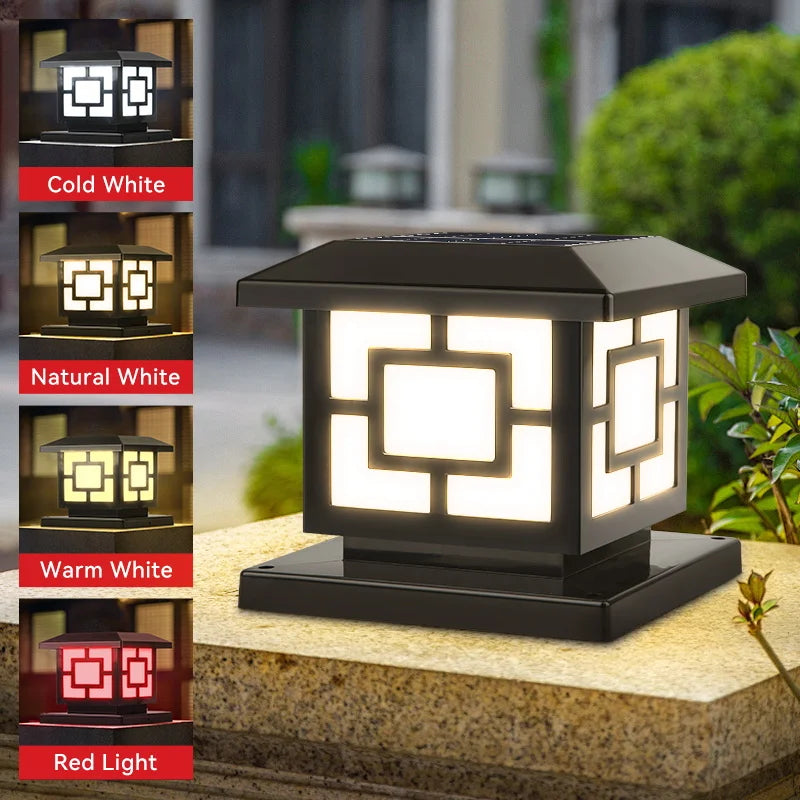 Waterproof Solar Outdoor Lights LED Classical Style Pillar Lamp Remote Control Night Light For Garden Landscape Led Solar Light