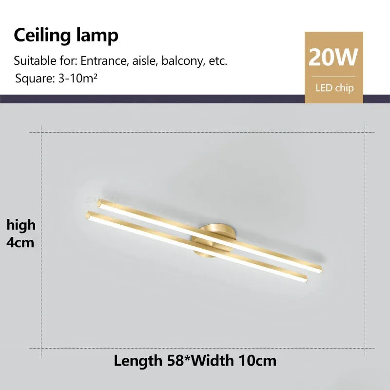 Modern LED Ceiling Light For Living Room Bedroom Entryway Corridor Ceiling Lamps Long Strip Indoor Decor Lighting Fixture Luster