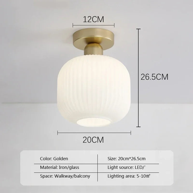 LED Modern Glass Ceiling Light Milk White Glass Lamp Bedroom Living Room Cloakrooms Entrance Balcony Aisle Study Decoration Home