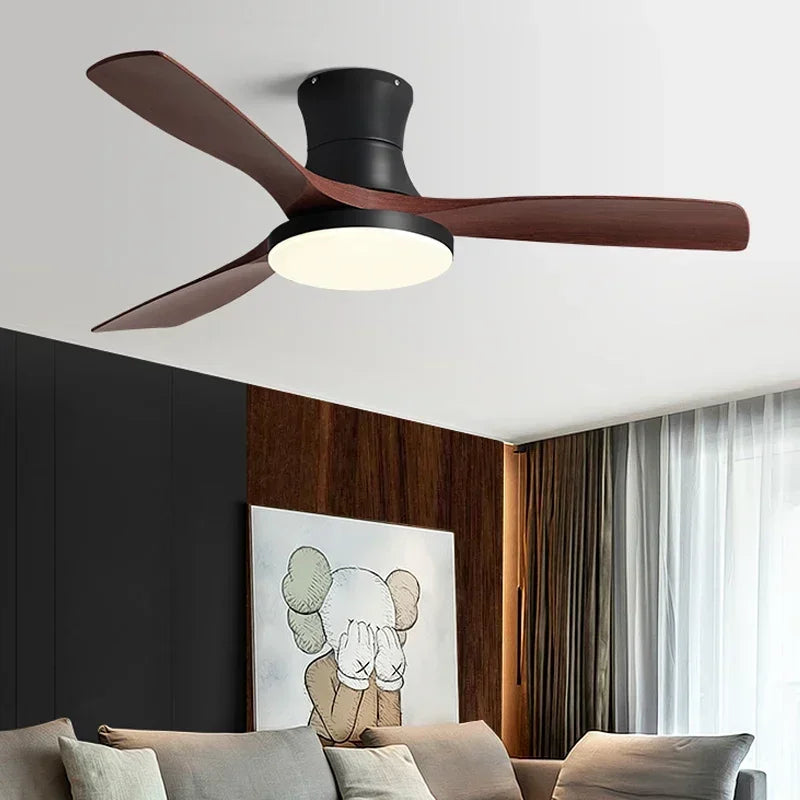 52 inch Low Floor Ceiling Fan 3 ABS Blade Ceiling Fan with Light And Remote Control Indoor Restaurant Electric Fan 110V 220V