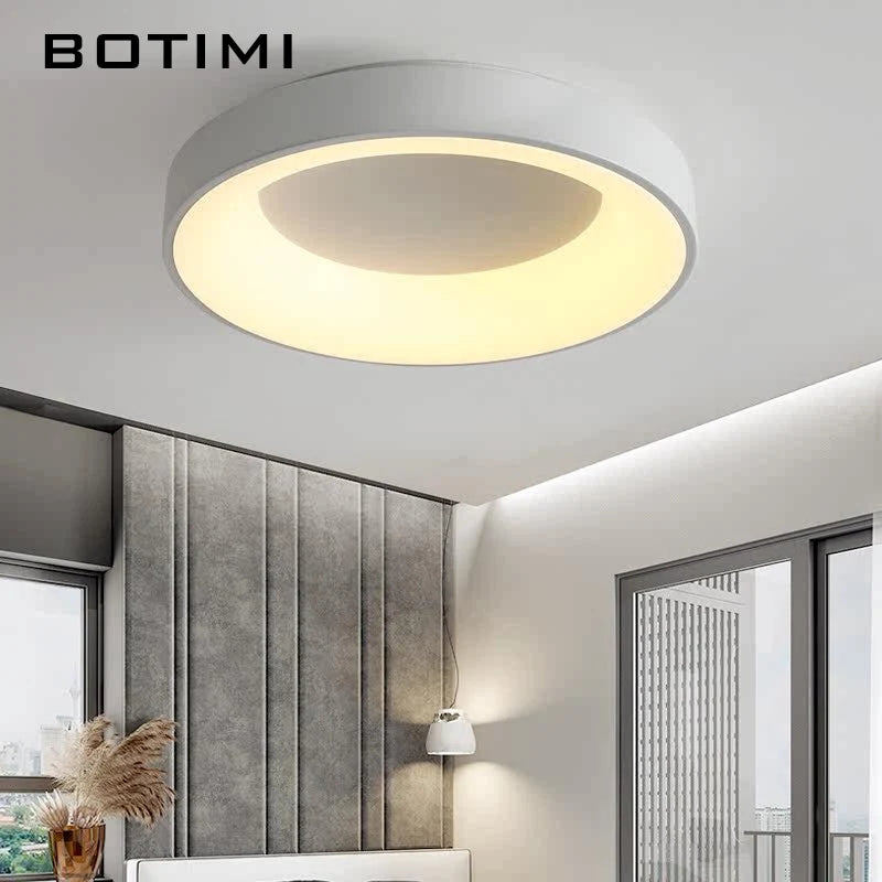 30CM Round Metal Ceiling Lights For Corridor Modern Surface Mounted Bedroom Lighting Gray/Black/White/Golden Ceiling Lamp