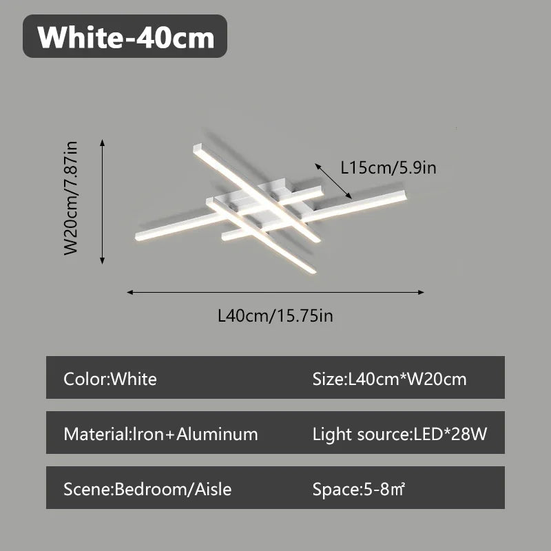 LED Modern Ceiling Light Creative Line 30/40/50cm Aluminum Lamps For Bedroom Living Room Hallway Coffee Bar Indoor Illumination