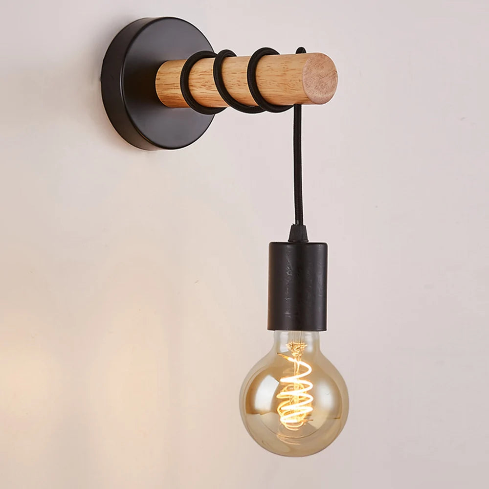 Modern Minimalist Indoor Wall Light Wood Wall Lamp E27 Lamp Home Sconce Lights Lighting Outdoor Decor Stair Light