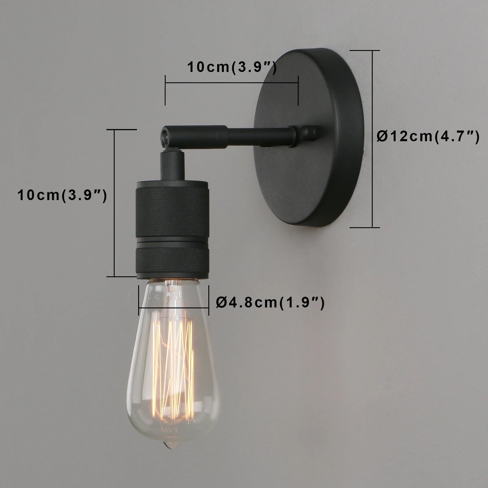 Industrial Wall Light 2 Pack Matte Black Wall Sconces for Bedroom Hallway BRoomathroom Living