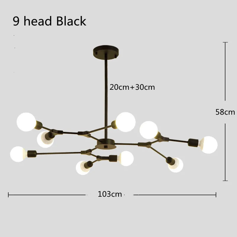 Decorations Living Room Chandelier Ceiling Light Bedroom Dining Room Restaurant Nordic Chandelier Iron Hanging Lamp AC110-240v