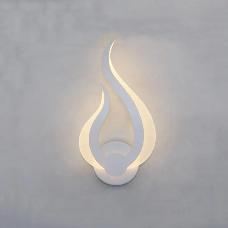 LED Light Modern Wall Lamp Acrylic Sconce 10W AC90-260V Flame Shape Indoor Bathroom Bedroom Living Room Hallway Art Decoration