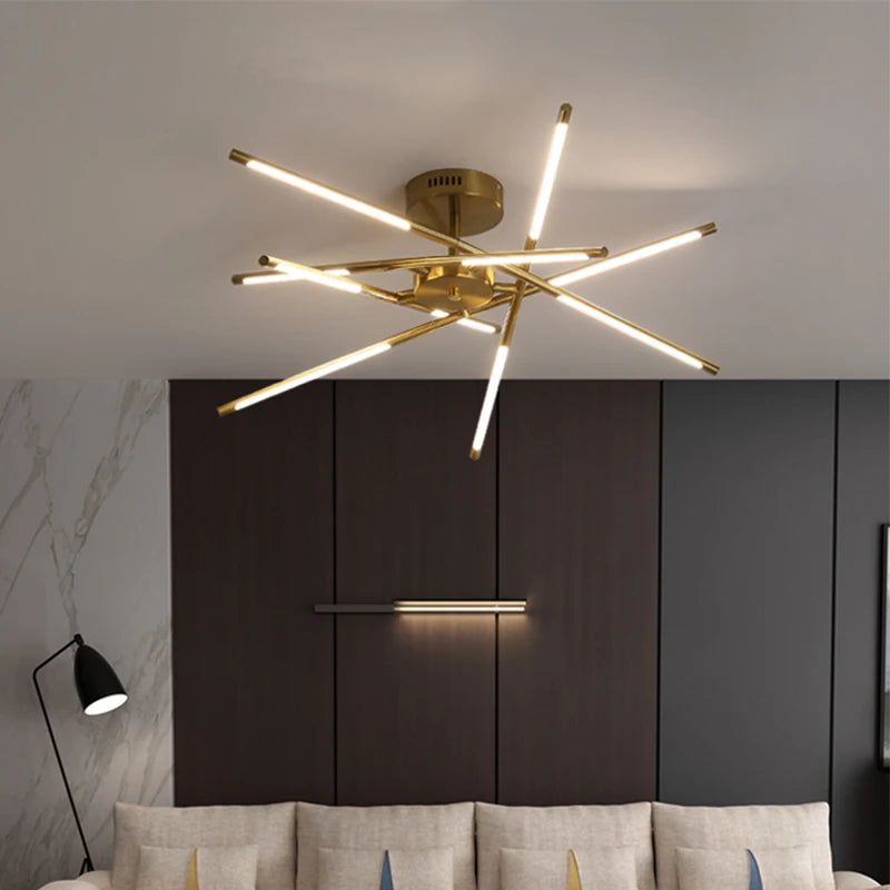 Nordic Hanging Chandelier For Living Room Dining Room Bedroom Kitchen Golden Room Decoration Loft LED Ceiling Light Home Lamps