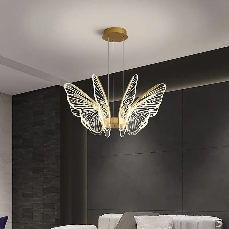 Butterfly Chandelier Modern Minimalist Creative Dining Living Room Bedroom Children's Room LED Smart Lamps Decorative Lamp