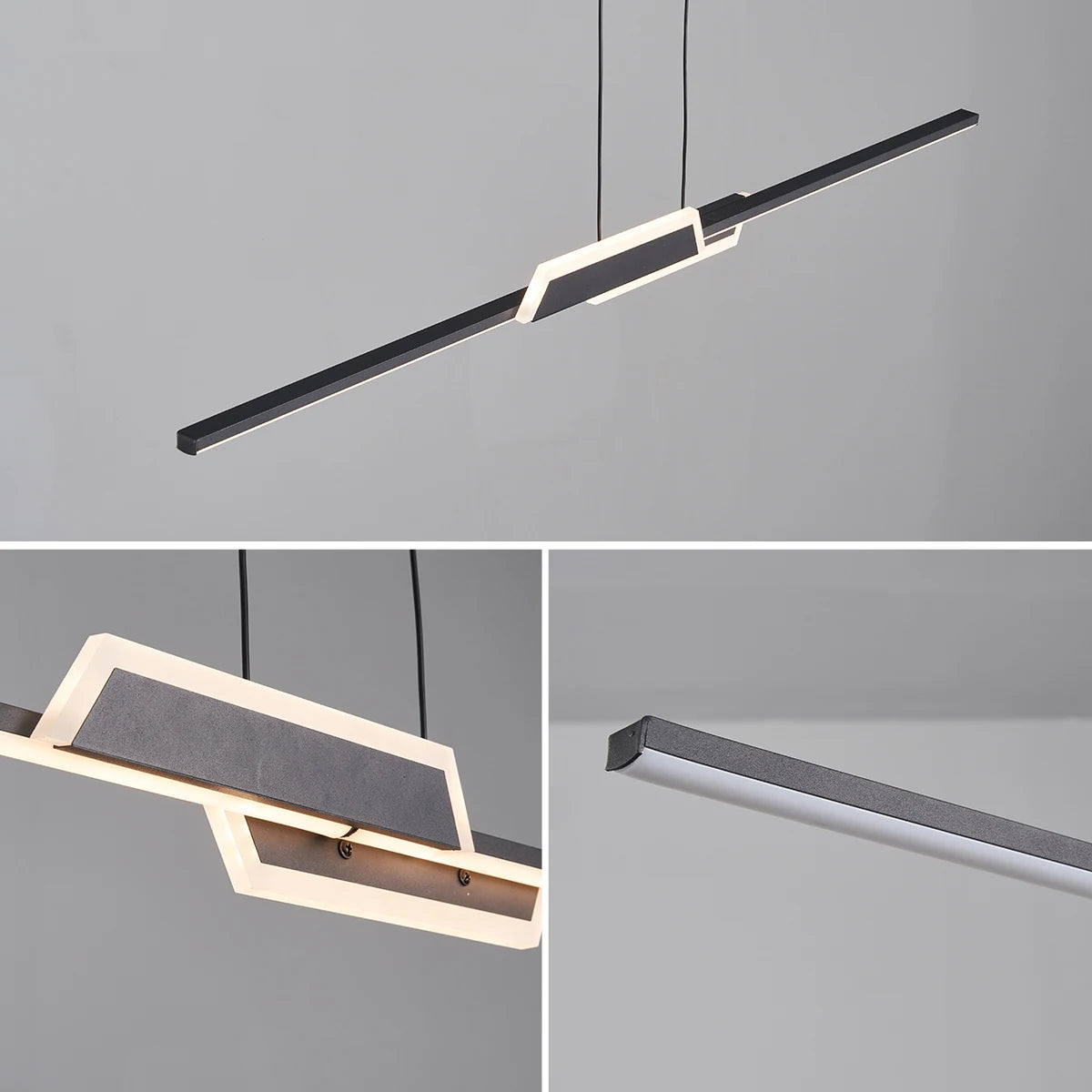 Gleam Modern Led Pendant Light Linear Hanging Lamp For Home Dining Room Kitchen Black Deco suspension Pendant Lamp Fixture