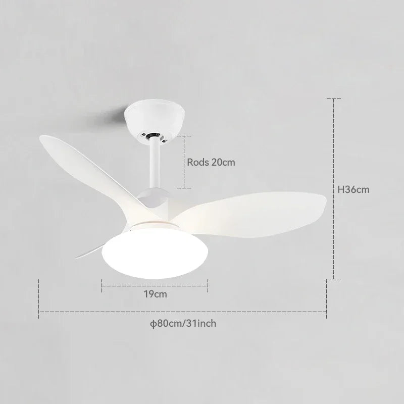 90-240V 32 inch Nordic Ceiling Fan Lamp Bedroom Simple Ceiling Fan Lamp Study Ultra-thin Electric Fan Lamp Frequency Conversion