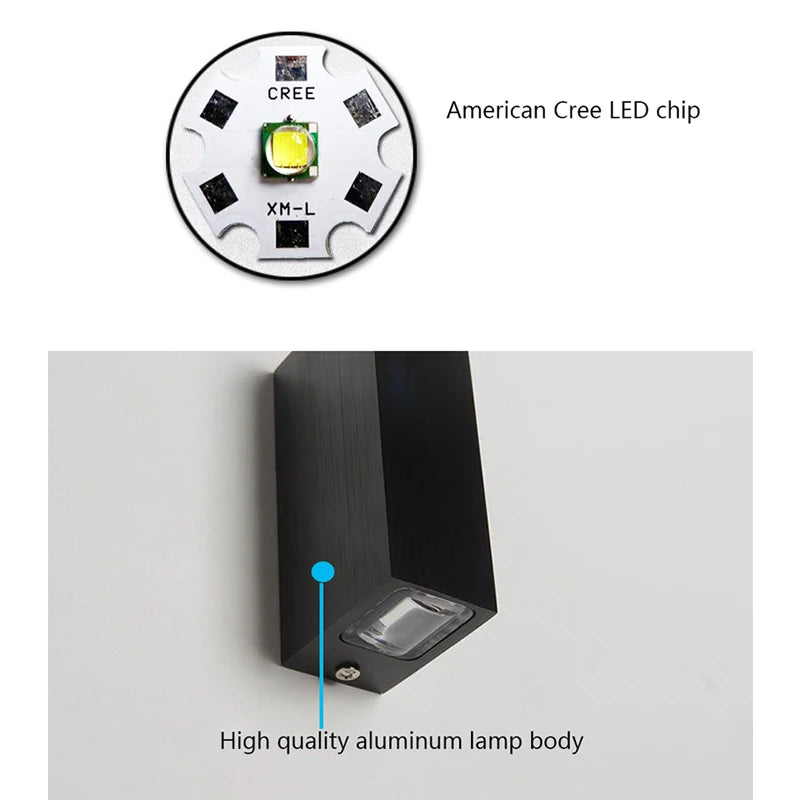 Aluminum COB Outdoor Lighting 6W 10W Waterproof IP65 Wall Lamp Indoor Porch Light Up and Down Wall Sconces AC110V220V