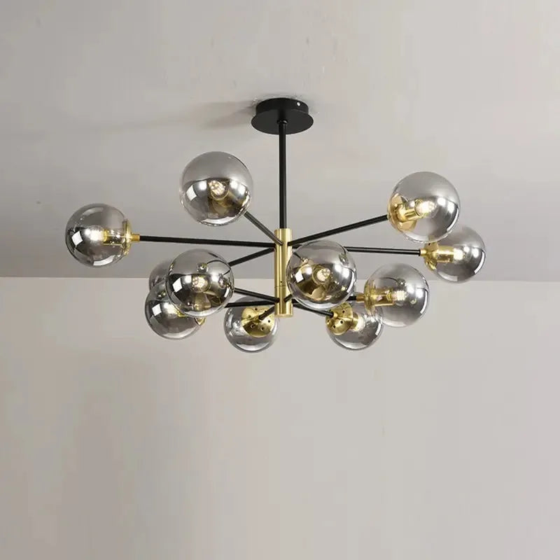 Modern Loft Vintage  Chandelier E27 Round Ball Light Ceilling Lamp Minimalist Decor Kitchen Island Led Pendant  Fixture