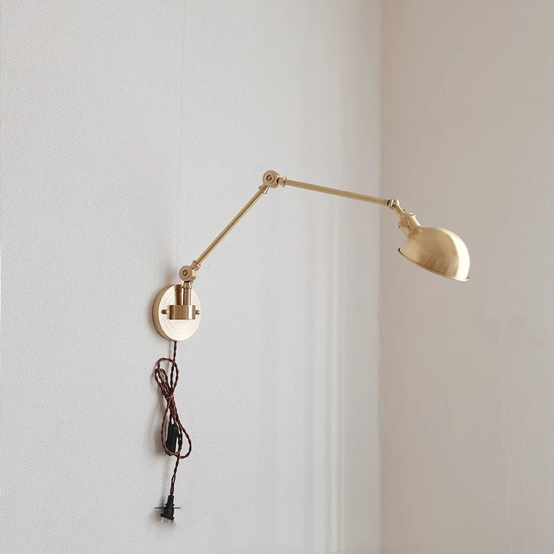 Nordic Modern Copper Wall Lamp Sconce Pull Chain Switch Home Indoor Lighting Bedroom Bathroom Mirror Stair Light Lamparas