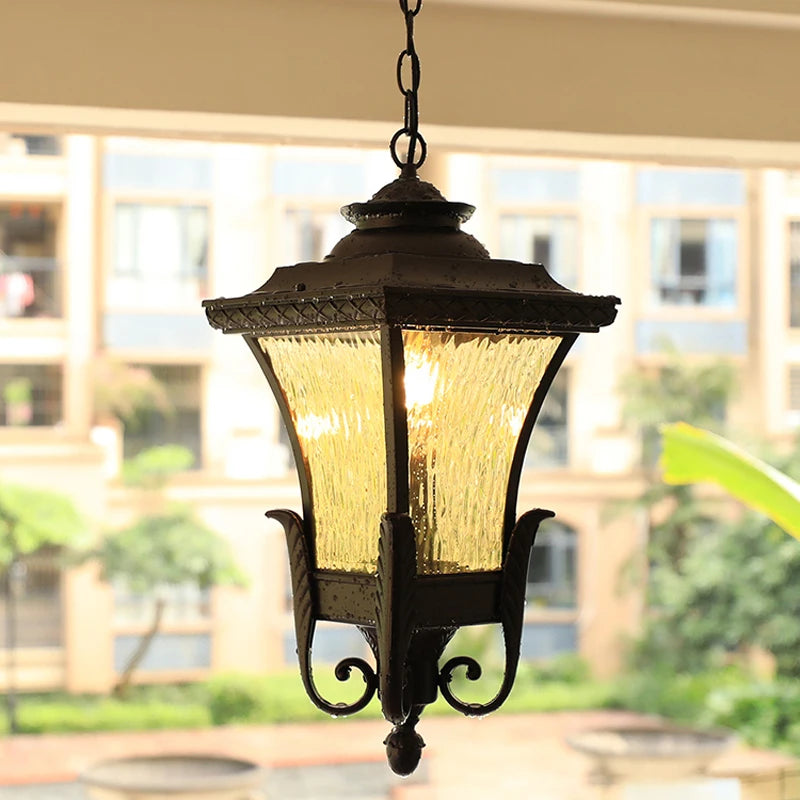 Europe Outdoor Hang Light Retro Garden Balcony Pendant Lamp Hotel Restaurant Decoration Lighting Study Villa Bra Yard Luminaria