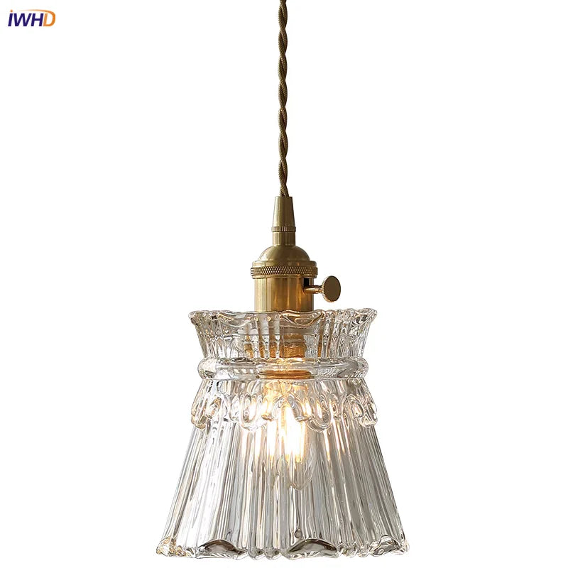 Clear Glass Modern Pendant Lights Coffee Study Bedroom Adjustable Wire Copper Nordic Bathroom Vanity Mirror Light Fixtures