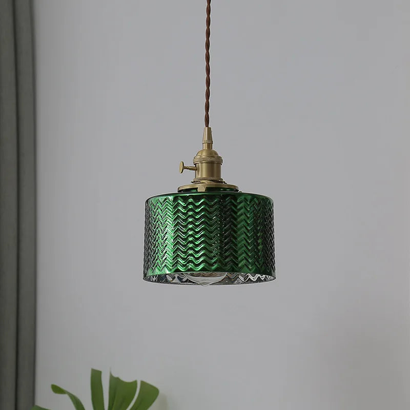 Green Glass LED Pendant Lights Fixtures For Home Indoor Lighting Bedroom Living Room Bar Coffee Hanging Lamp Luminaria